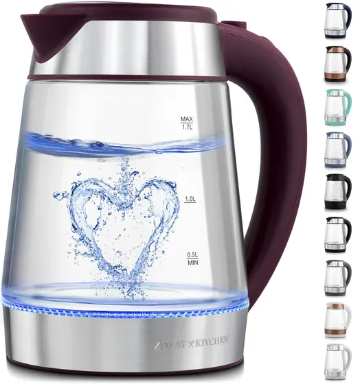 Chaleira Elétrica Zulay Kitchen 1.7L Roxa 1500W com Aquecimento Rápido