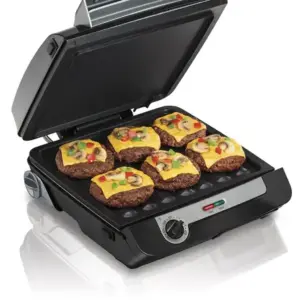 Churrasqueira e Grelha Elétrica Hamilton Beach 4 em 1 para Uso Interno Churrasqueira e Grelha Elétrica Hamilton Beach 4 em 1 para Uso Interno
