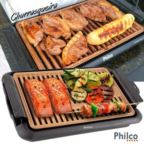 Churrasqueira Elétrica de Mesa Philco com Grelha 1200W PCQ1200D