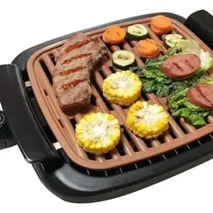 Churrasqueira Elétrica 2 em 1 Tuff Smoke Less Grill e Chapa Portátil Churrasqueira Elétrica 2 em 1 Tuff Smoke Less Grill e Chapa Portátil