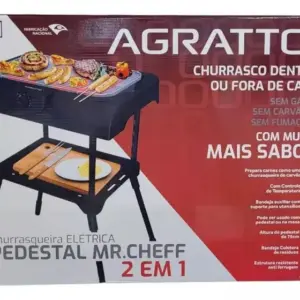 Churrasqueira Elétrica com Pedestal Agratto 2 em 1 75cm 127V Churrasqueira Elétrica com Pedestal Agratto 2 em 1 75cm 127V