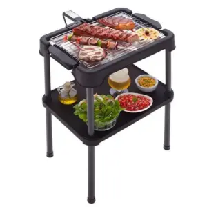 Churrasqueira Elétrica Grill Anurb Light Plus Gold Grill com Grelha e Espátula