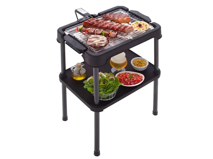 Churrasqueira Elétrica Grill Anurb Light Plus Gold Grill com Grelha e Espátula