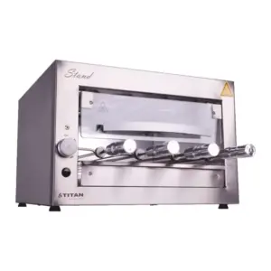 Churrasqueira Elétrica de Bancada Titan Stand 4 Espetos com Porta de Vidro