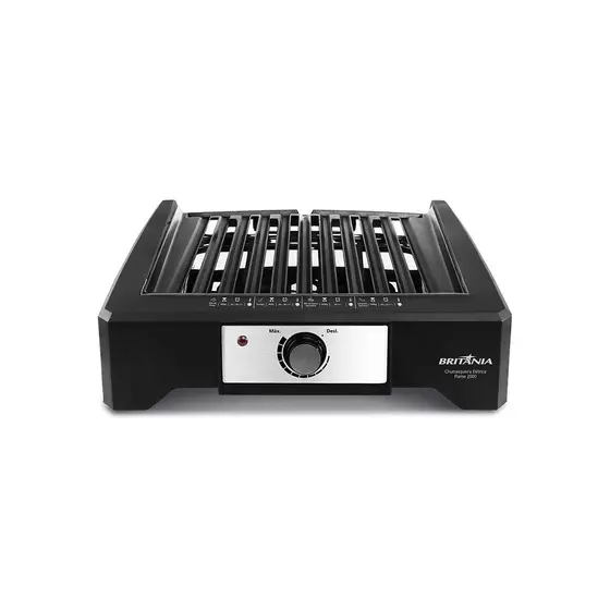 Churrasqueira Elétrica de Mesa Britânia Flame Grelha Argentina Preta 127V BCQ2000