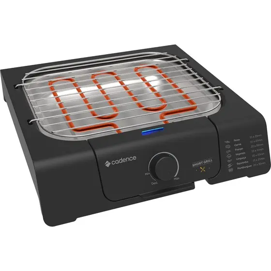 Churrasqueira Elétrica de Mesa Cadence Short Grill Pequena Preto 127V GRL805