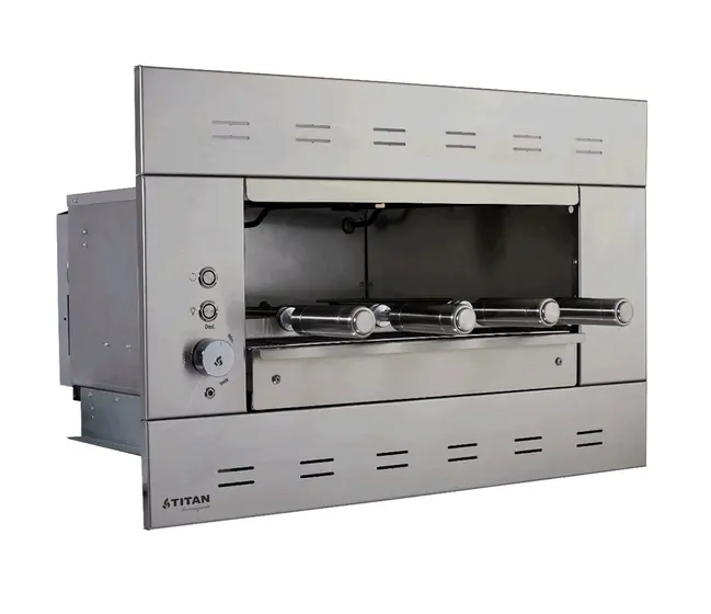 Churrasqueira Elétrica de Embutir Titan Suprema Prime Painel Ventilado 4 Espetos 220V