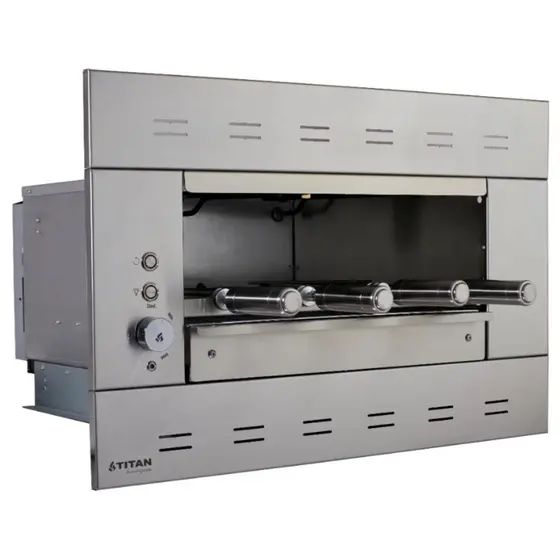 Churrasqueira Elétrica de Embutir Giratória Titan Suprema Painel Ventilado 4 Espetos 127V