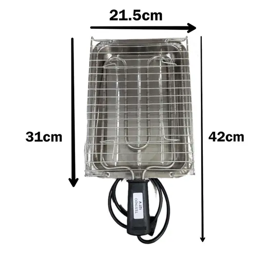 Churrasqueira Elétrica Grill Alfa Suportel Média Portátil de Inox 1100W 110V/127V