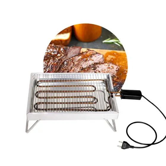 Churrasqueira Elétrica de Mesa Rizzoflon Rizzogrill 1 Gourmet Antifumaça 110V