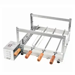 Churrasqueira Elétrica de Bancada Rotativa Arke Gira Bem 4 Espetos Aço Inox Regulável Bivolt