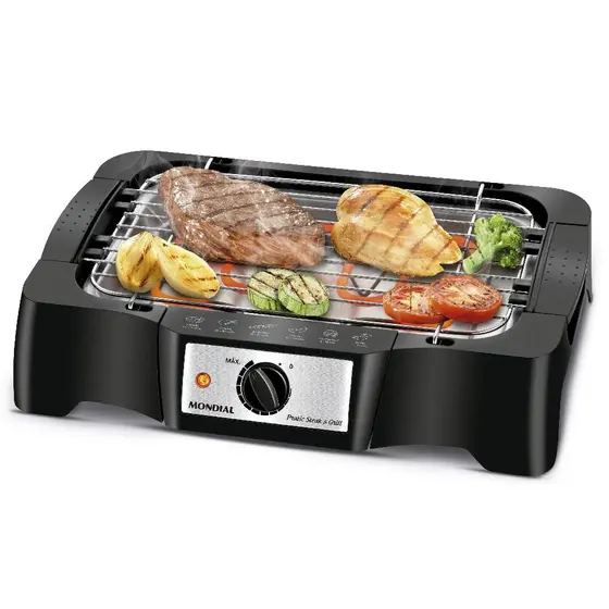 Churrasqueira Elétrica Mondial Pratic Steak e Grill Preta 127V CH-07