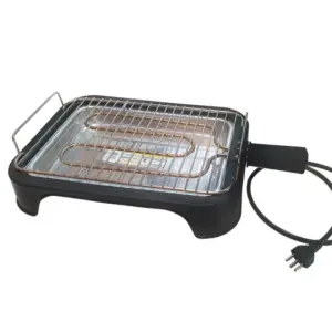Churrasqueira Elétrica Portátil Alfa Suportel Grill Preta 1200W