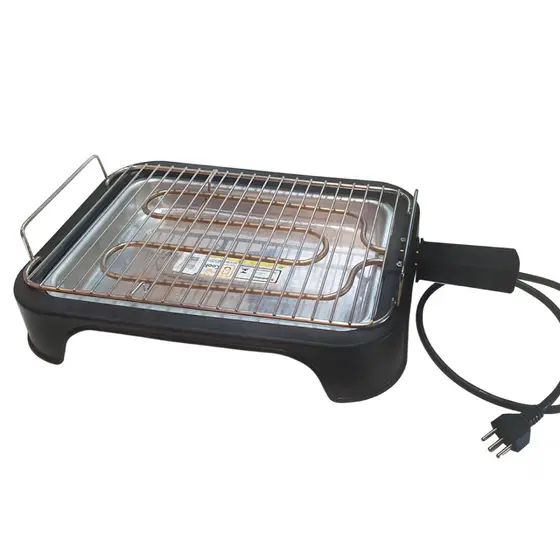 Churrasqueira Elétrica Portátil Alfa Suportel Grill Preta 1200W
