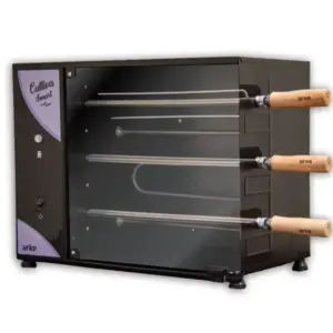 Churrasqueira Elétrica de Bancada Rotativa Arke Cattiva Smart 3 Espetos Preta 110V
