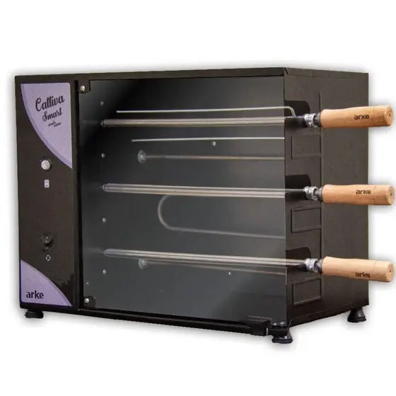Churrasqueira Elétrica de Bancada Rotativa Arke Cattiva Smart 3 Espetos Preta 110V