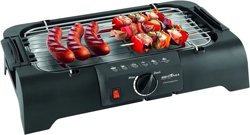 Churrasqueira Elétrica Grill Britânia com Grelha em Inox 1200W 127V