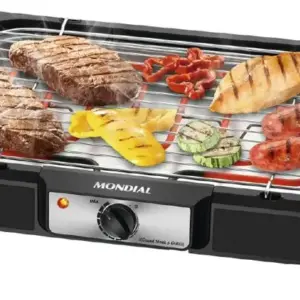 Churrasqueira Grill Elétrica Mondial Preta Inox 1800W 220V