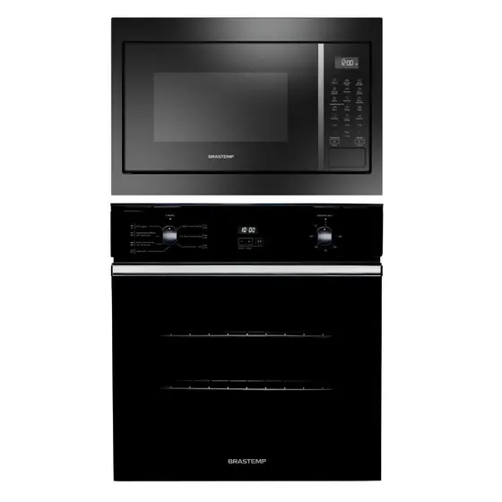 Forno Elétrico de Embutir Brastemp 84L com Convecção Preto (Conjunto com Micro-ondas)