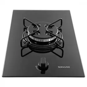 Cooktop a Gás Suggar 1 Boca Vidro Temperado Tripla Chama Preto Bivolt FG0101AVP Cooktop a Gás Suggar 1 Boca Vidro Temperado Tripla Chama Preto Bivolt FG0101AVP