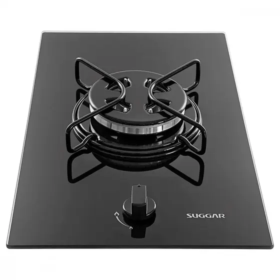 Cooktop a Gás Suggar 1 Boca Vidro Temperado Tripla Chama Preto Bivolt FG0101AVP