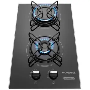 Cooktop a Gás Mondial 2 Bocas Portátil Preto Acendimento Automático GLP CTG-04 Cooktop a Gás Mondial 2 Bocas Portátil Preto Acendimento Automático GLP CTG-04