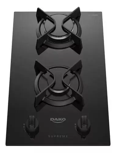 Cooktop a Gás Dako Supreme 2 Bocas Mesa de Vidro Preto