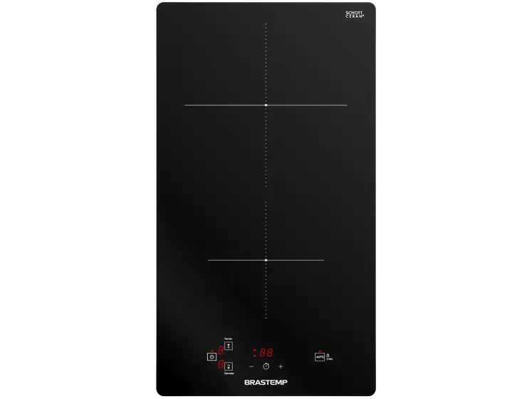 Cooktop a Indução Brastemp 2 Bocas Vitrocerâmica Touch com Timer Preto Acendimento Automático BDJ31AE