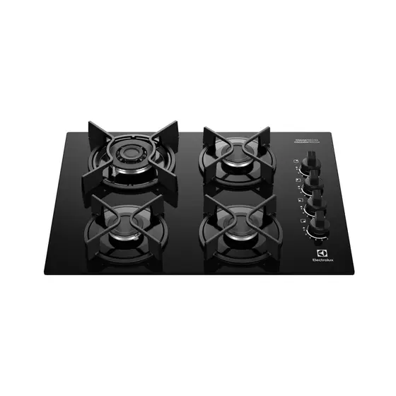 Cooktop a Gás Electrolux Experience 4 Bocas Mesa Vidro Tripla Chama e Grade de Ferro KE4GC