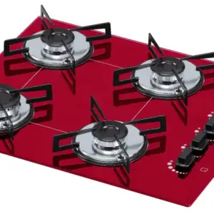 Cooktop a Gás Chamalux 4 Bocas Ultra Chama Vermelho Bivolt Cooktop a Gás Chamalux 4 Bocas Ultra Chama Vermelho Bivolt