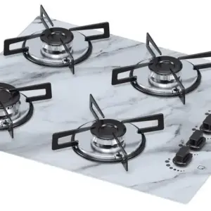Cooktop a Gás Chamalux 4 Bocas Ultra Chama Mármore Branco