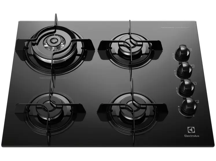 Cooktop a Gás Electrolux 4 Bocas Tripla Chama Preto GLP KE4TP