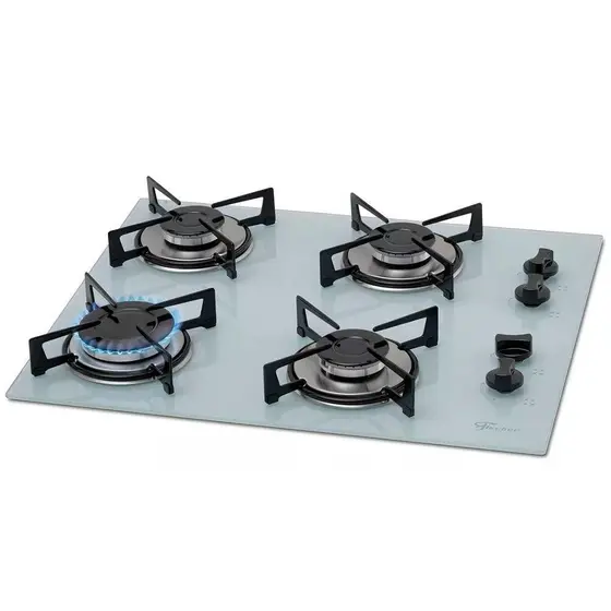 Cooktop a Gás Fischer 4 Bocas Acendimento Superautomático Branco Polar