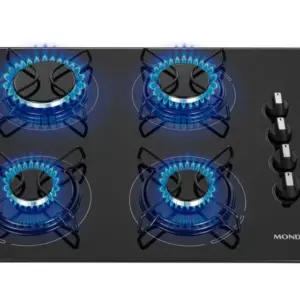 Cooktop a Gás Mondial 4 Bocas Preto GLP CTG-01 Cooktop a Gás Mondial 4 Bocas Preto GLP CTG-01