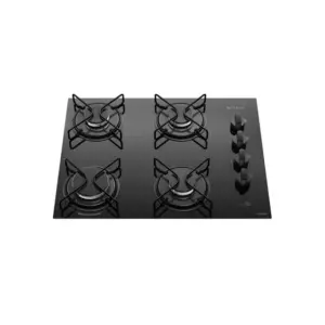 Cooktop a Gás Atlas Agile Up 4 Bocas Preto Mesa de Vidro Mega Chama Bivolt