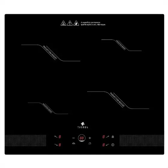 Cooktop a Indução Tronos 4 Zonas Mesa Vitrocerâmica Painel Touch com Timer 9 Níveis e Power Boost IF7010B1
