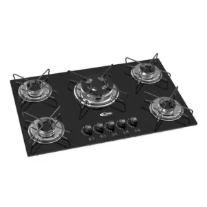 Cooktop a Gás Clarice 5 Bocas Tripla Chama Preto Bivolt Cooktop a Gás Clarice 5 Bocas Tripla Chama Preto Bivolt