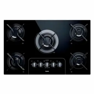Cooktop a Gás Consul 5 Bocas com Botão Controle Fácil e Mesa de Vidro Preto Bivolt CD075AE Cooktop a Gás Consul 5 Bocas com Botão Controle Fácil e Mesa de Vidro Preto Bivolt CD075AE
