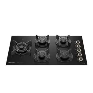 Cooktop a Gás Electrolux Pro 5 Bocas Mesa Vidro KE5PS Cooktop a Gás Electrolux Pro 5 Bocas Mesa Vidro KE5PS