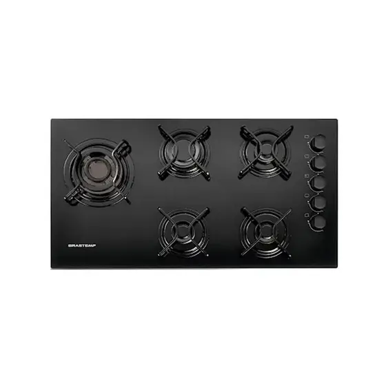 Cooktop a Gás Brastemp 5 Bocas com Quadrichama Preto Bivolt BDD85AE