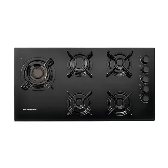 Cooktop a Gás Brastemp 5 Bocas com Quadrichama e Acendimento Automático Bivolt BDD85AE