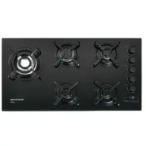 Cooktop a Gás Brastemp 5 Bocas com Quadrichama e Timer Touch BDT85AE