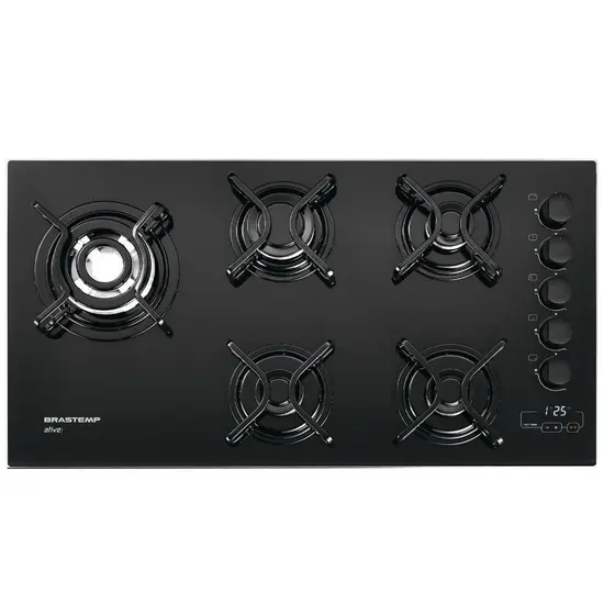 Cooktop a Gás Brastemp 5 Bocas com Quadrichama e Timer Touch BDT85AE