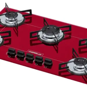 Cooktop a Gás Chamalux 5 Bocas Ultra Chama Vermelho Bivolt GN Cooktop a Gás Chamalux 5 Bocas Ultra Chama Vermelho Bivolt GN