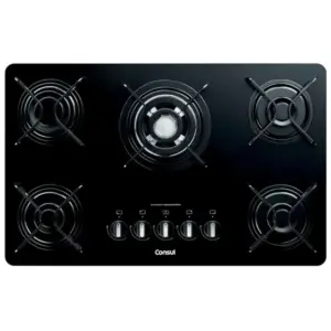 Cooktop a Gás Consul 5 Bocas com Quadrichama e Acendimento Automático CDD75AE Cooktop a Gás Consul 5 Bocas com Quadrichama e Acendimento Automático CDD75AE