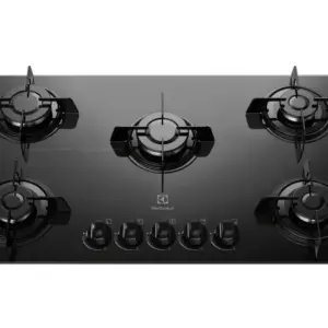 Cooktop a Gás Electrolux 5 Bocas Preto GLP KE5GP Cooktop a Gás Electrolux 5 Bocas Preto GLP KE5GP