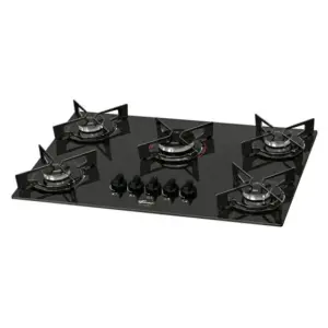 Cooktop a Gás Fischer Fit Line 5 Bocas Preto Bivolt Cooktop a Gás Fischer Fit Line 5 Bocas Preto Bivolt