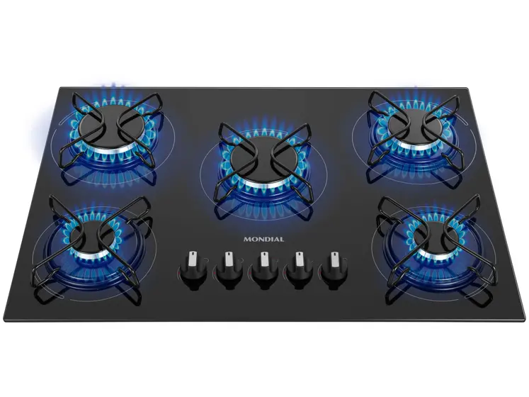 Cooktop a Gás Mondial 5 Bocas Preto GLP CTG-02