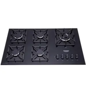Cooktop a Gás Dako Diplomata 5 Bocas Preto com Mesa de Vidro e Tripla Chama Bivolt Cooktop a Gás Dako Diplomata 5 Bocas Preto com Mesa de Vidro e Tripla Chama Bivolt