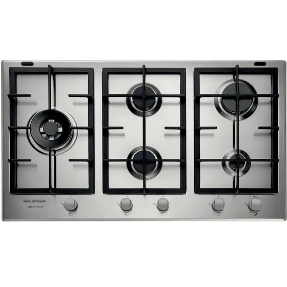 Cooktop a Gás Brastemp 5 Bocas Inox 90cm 220V BDK90DRBNA